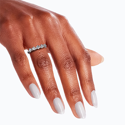 5 natural diamonds matching ring, 0.44 carat