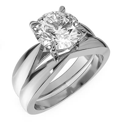 Bridal set solitaire ring