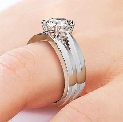 Bridal set solitaire ring