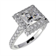 Picture of Halo Falling Edge engagement ring setting for Princess, Emeralds, Radiants