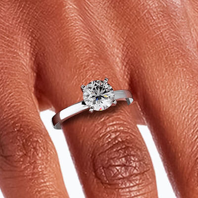 2 mm Solitaire engagement ring for Rounds