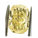 0.92 Carats, Cushion Diamond with Ideal Cut, Fancy Light Yellow Color, SI2 GIA