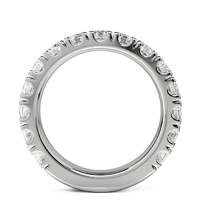 Anniversary diamond ring 3.5 mm, set 3/4 way around, 1.88 carats,  average G VS2