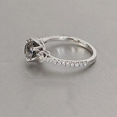 1.34 total carat weight Salt and Pepper  center 1 carat