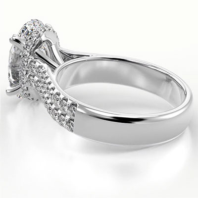 Hidden Halo engagement ring setting for all shapes and carats