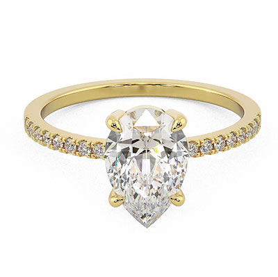 Low profile Pear diamond engagement ring setting