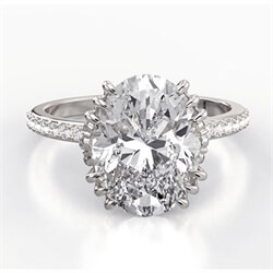 Picture of Designers Engagement Ring setting with Hidden Halo for Ovals, Rounds, Pears, Marquise Large diamonds