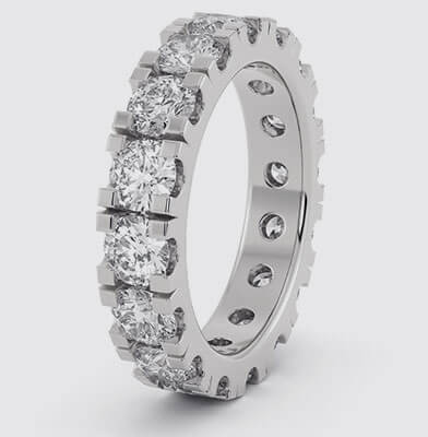 3.85 mm eternity ring, 2.40 carats, GIA E F VVS2 VS1