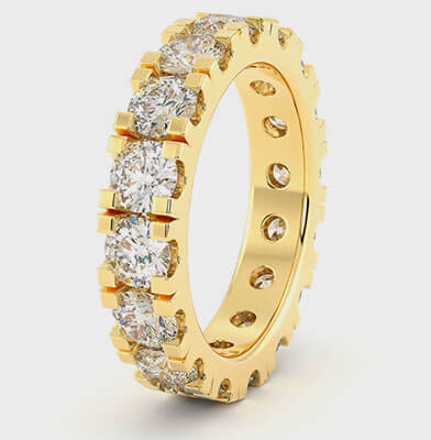 3.85 mm eternity ring, 2.40 carats, GIA E F VVS2 VS1