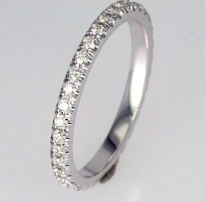 matching wedding band 36 round diamonds, 0.40 carat, 2.3 mm width.