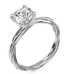 Picture of Crystal, the rope solitaire engagement ring for all shapes