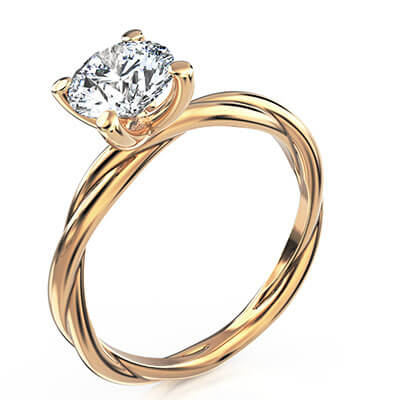 Crystal, the rope solitaire engagement ring for all shapes