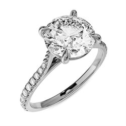 Picture of Cathedral Engagement ring with side natural diamonds