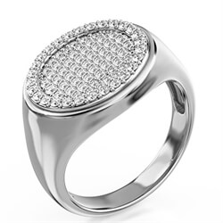 Picture of Unisex diamonds signet ring