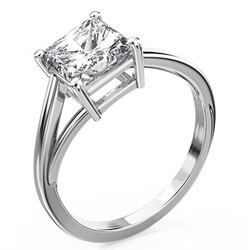 Picture of Low Profile Solitaire engagement ring with a twist for all square diamonds 