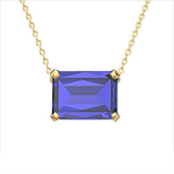 Picture of 2 carat Royal Blue Sapphire Emerald or Radiant shaped necklace