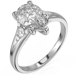 Picture of Pear shaped engagement ring split band with diamonds