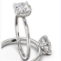 Picture of Low Profile Hidden Halo Engagement ring Setting