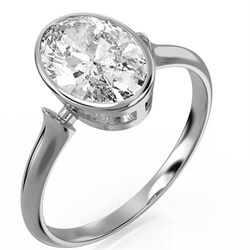 Picture of Low Profile Designers Oval Bezel Engagement ring Setting