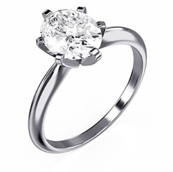 Picture of OVAL 6 prongs Classic solitaire engagement ring settings