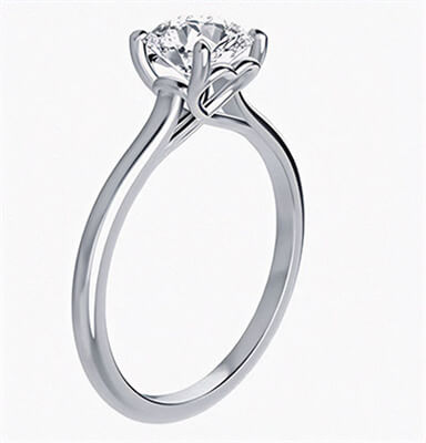 Romantic solitaire engagement ring for all shapres and sizes