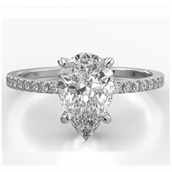 Picture of Pear shaped diamond engagement ring