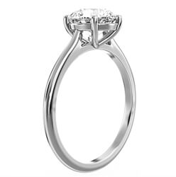 Picture of Solitaire round diamond engagement ring. Low or Standard profile