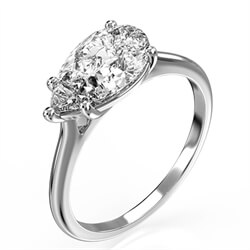 Picture of Solitair engagement ring setting for Pear shapes