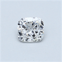 0.38 Carats, Cushion Diamond with  Cut, D Color, SI1 Clarity and Certified by EGL