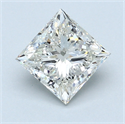 1.70 Carats, Princess Diamond with  Cut, F Color, VS1 Clarity and Certified by EGL