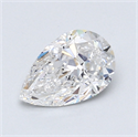 0.90 Carats, Pear Diamond with  Cut, D Color, SI2 Clarity and Certified by EGL