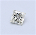 0.34 Carats, Princess Diamond with  Cut, H Color, VVS1 Clarity and Certified by EGL