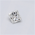 0.19 Carats, Princess Diamond with  Cut, F Color, SI1 Clarity and Certified by IGI
