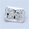 0.80 Carats, Radiant Diamond with  Cut, E Color, SI1 Clarity and Certified by GIA
