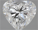 0.44 Carats, Heart F Color, SI1 Clarity and Certified by GIA