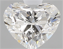0.62 Carats, Heart F Color, VVS2 Clarity and Certified by GIA